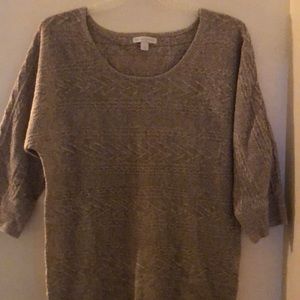 Like New!!!  Brown cable scoop neck sweater